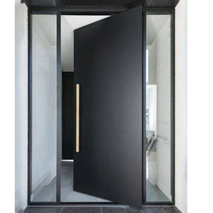 97.5"x72" Modern  Front Entry Flat Door Safety Explosion-proof Steel Pivot Door, Top-rated, GPD007